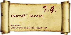 Thurzó Gerold névjegykártya