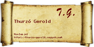 Thurzó Gerold névjegykártya